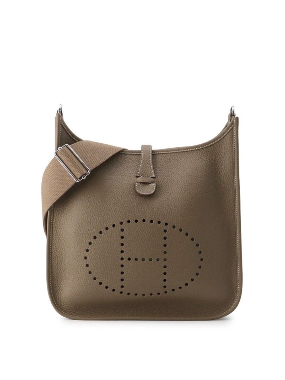 Hermes Shoulder Bag Evelyne 3 PM Etoupe Silver Taurillon Clemence